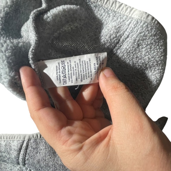L.L.Bean Gray Heathered Fleece Quarter Zip Pullover‎ Jacket - Picture 4 of 9